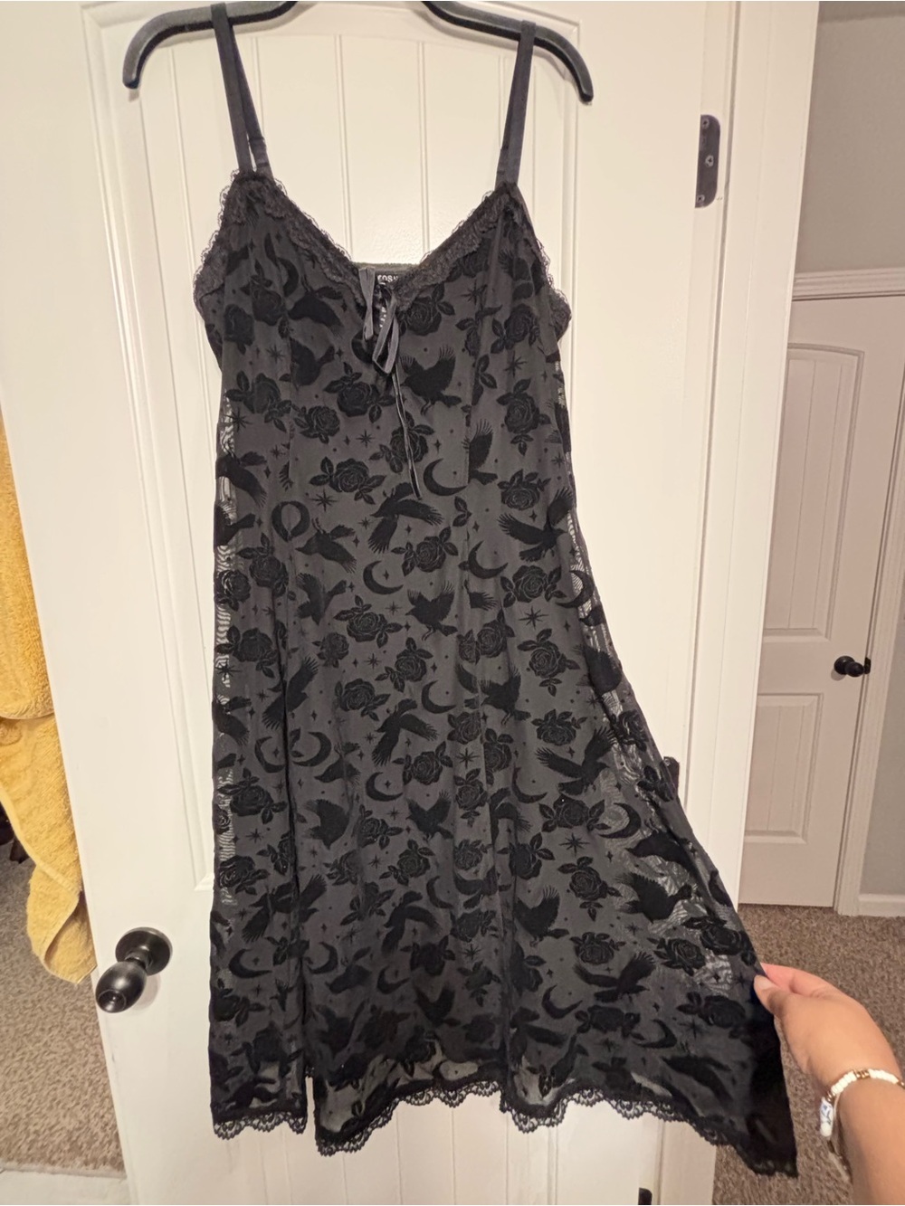 Women’s Hot Topic Cosmic Aura Dark Celestial Cami Dress, Gothic Black,NWT Large